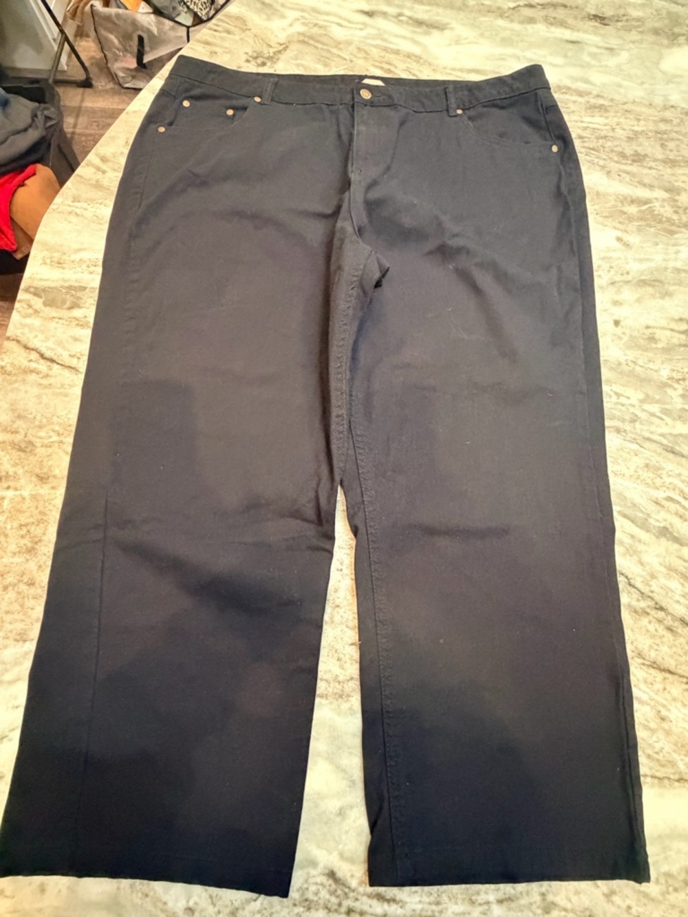 Woman Within 24W Petite Black Pants Plus Size Straight Leg Career Casual
